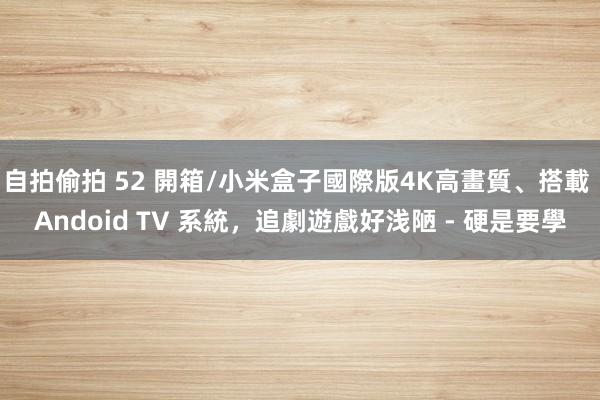 自拍偷拍 52 開箱/小米盒子國際版4K高畫質、搭載 Andoid TV 系統，追劇遊戲好浅陋 - 硬是要學